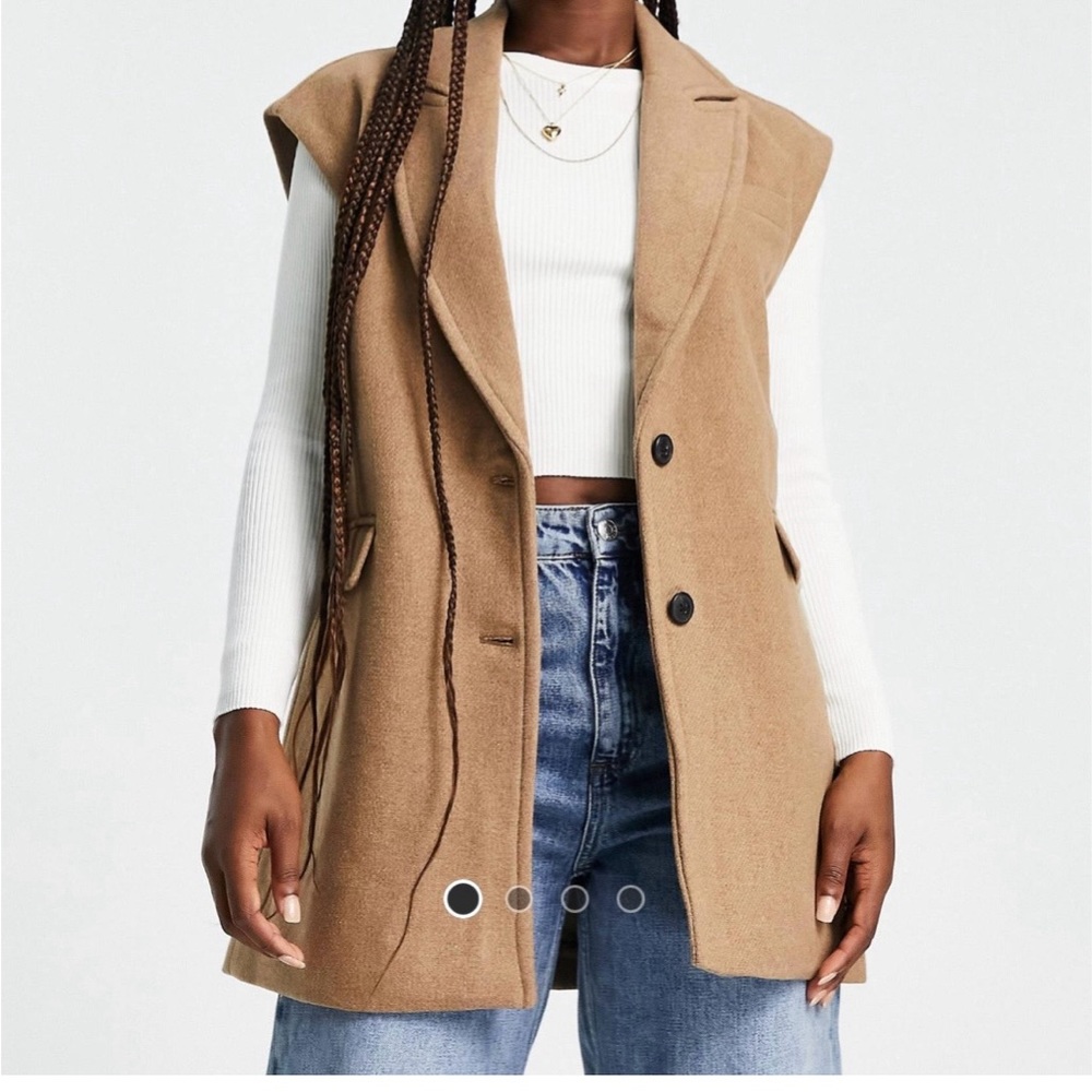 Vero Moda formal suit vest jacket in camel
 From asos